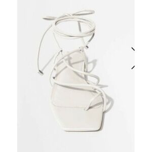 Jonathan Simkhai Susan Ivory Leather Wrap Sandal Size 5.5/EU 36